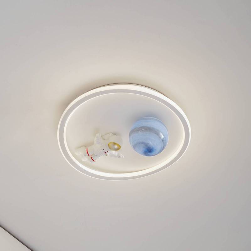 Lindby LED-Deckenleuchte Kosmo, 40 cm, weiß, Metall, Erde von LINDBY