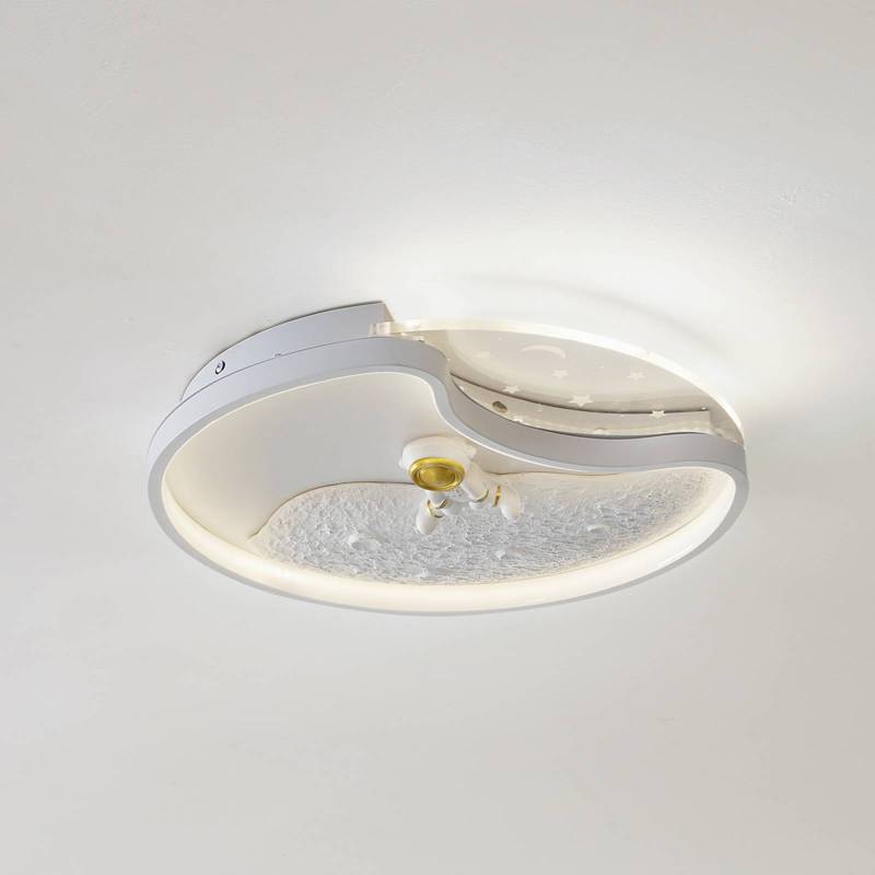 Lindby LED-Deckenleuchte Kosmo, 40 cm, weiß, Metall, Mond von LINDBY