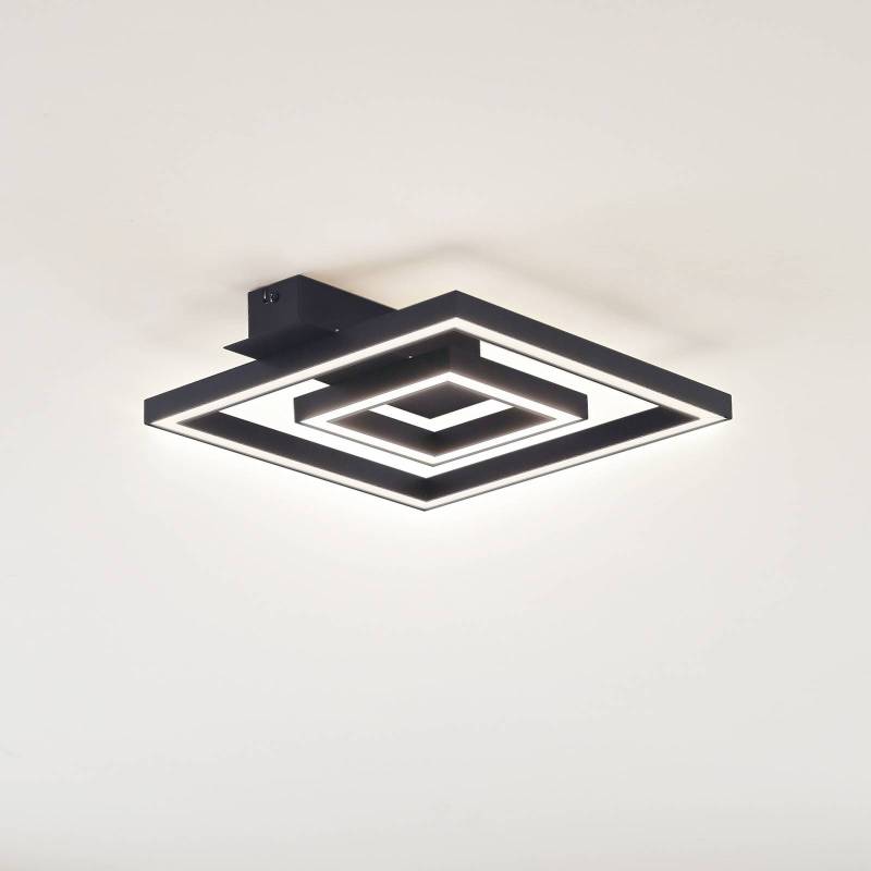 Lindby LED-Deckenleuchte Madamo, schwarz, 30 cm, 3000K, Alu von LINDBY