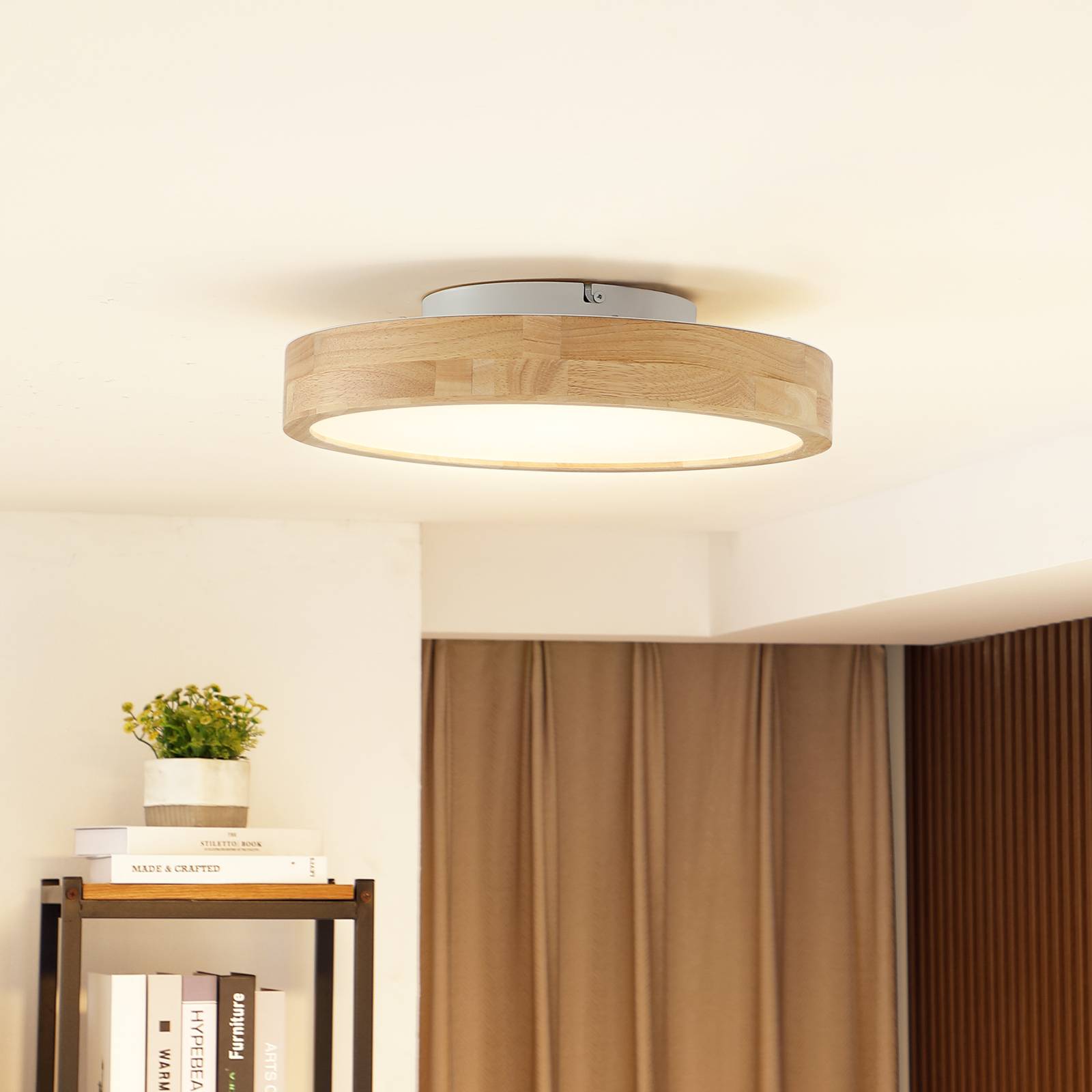 Lindby LED-Deckenleuchte Milada, Eiche, CCT, Fernbedienung Lindby LED-Deckenleuchte Milada, Eiche, CCT, Fernbedienung von LINDBY