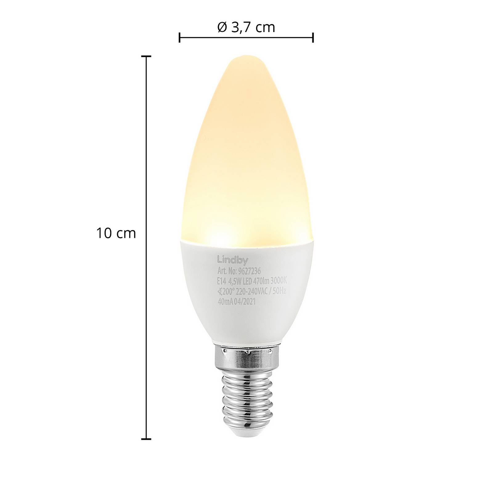 Lindby LED-Kerzenlampe E14 C35 4,5W 3.000K opal von LINDBY