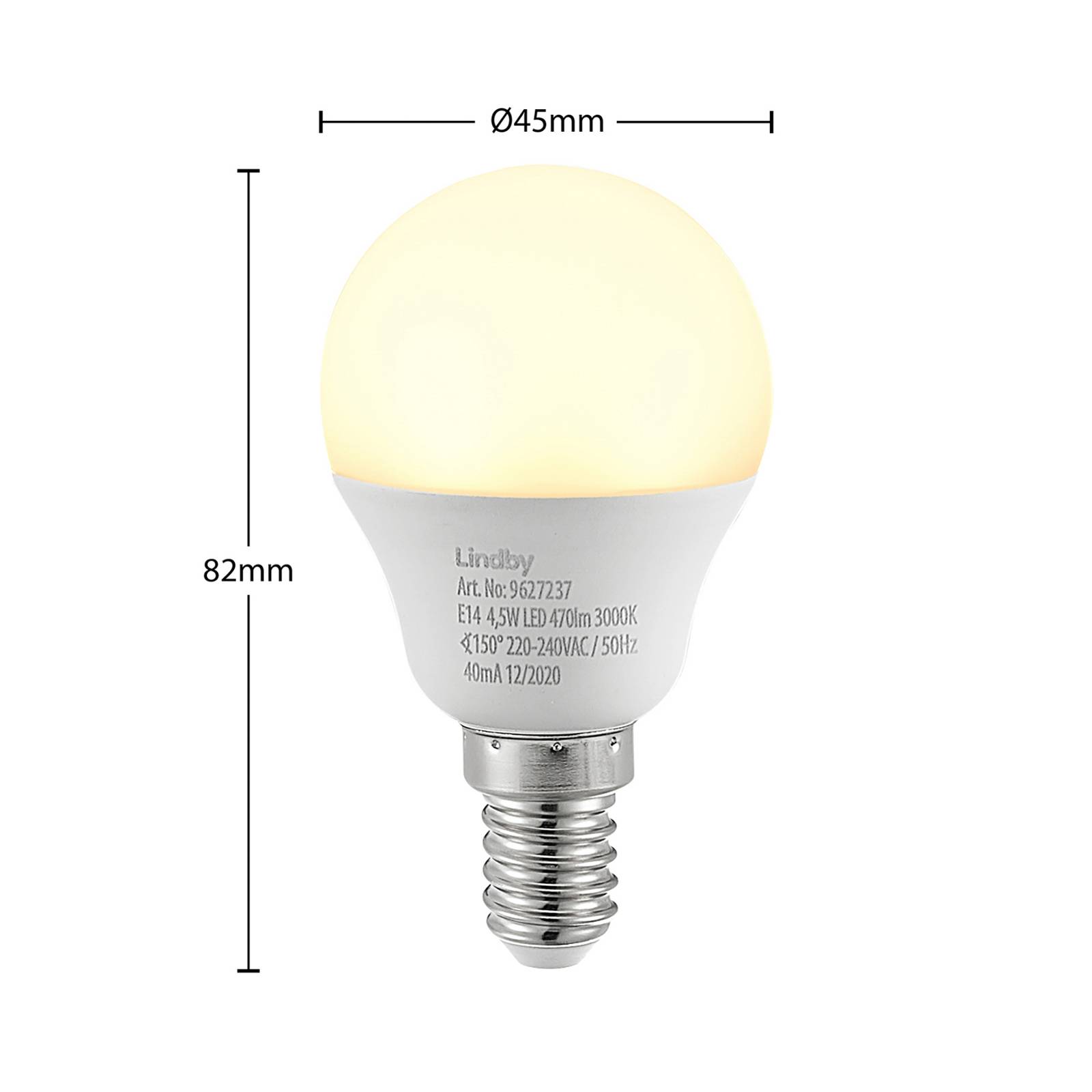 Lindby LED-Lampe E14 G45 4,5W 3.000K opal 2er-Set Lindby LED-Lampe E14 G45 4,5W 3.000K opal 2er-Set von LINDBY