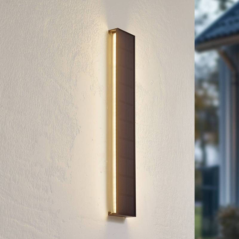Lindby LED-Solar-Wandleuchte Laarni, dimmbar, IP54, schwarz von LINDBY