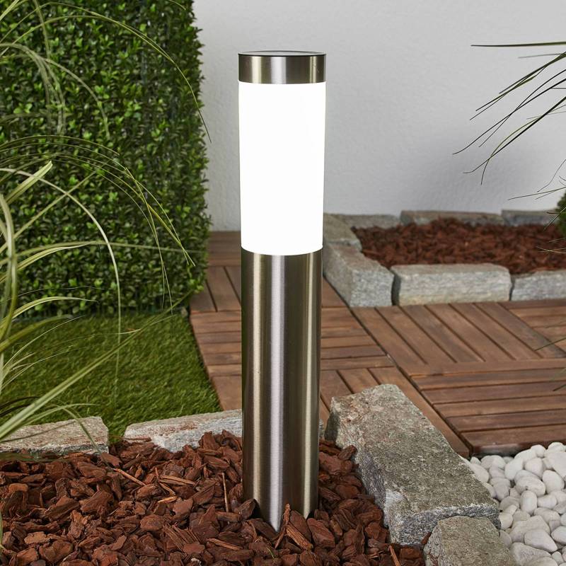 Lindby LED-Solarlampe Aleeza, 61 cm, Edelstahl, Erdspieß von LINDBY
