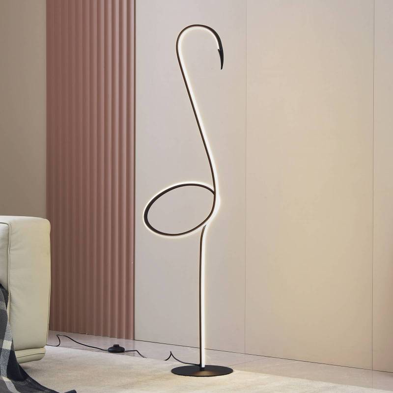 Lindby LED-Stehlampe Pajaro, 130 cm, schwarz, CCT, dimmbar von LINDBY