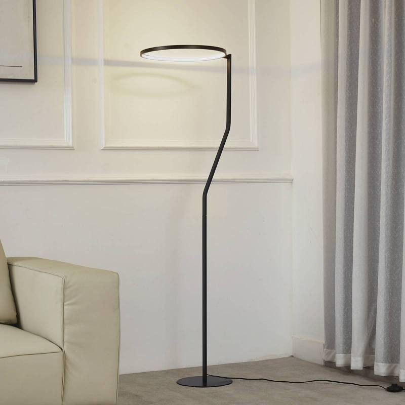 Lindby LED-Stehleuchte Rayon, schwarz, Metall, Höhe 150,3 cm von LINDBY
