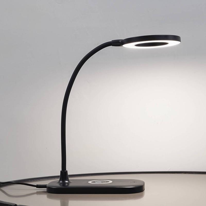 Lindby LED-Tischlampe Siona schwarz CCT dimmbar Ladestation von LINDBY