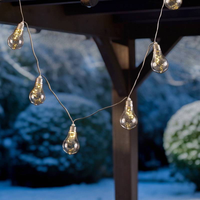 Lindby LED-Solar-Lichterkette Lampini, 200 cm, schwarz, IP44 von LINDBY