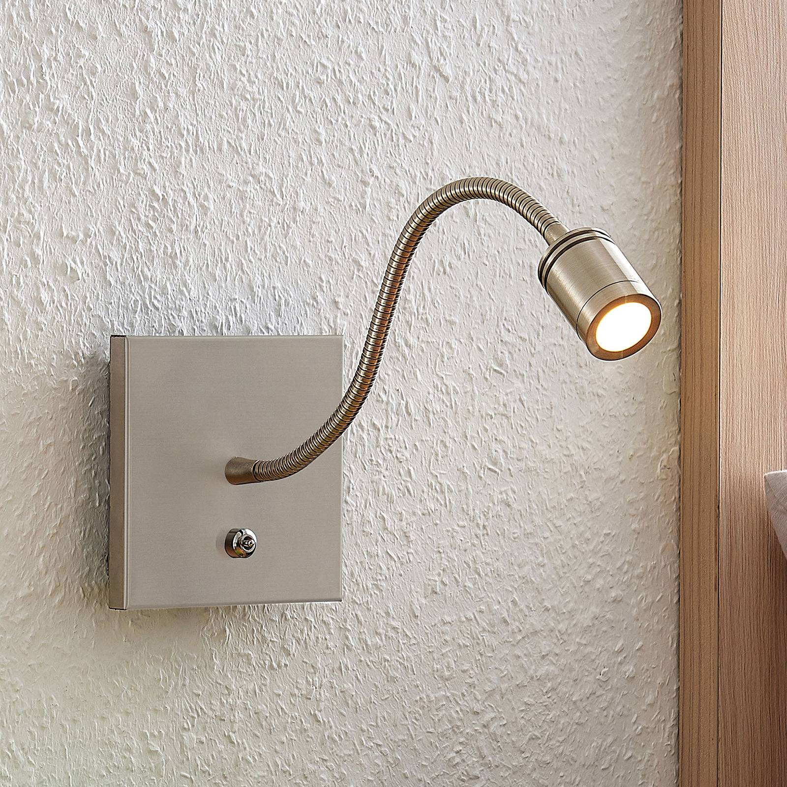 Lindby LED-Wandleuchte Legera, 11 cm, nickelfarben, Flexarm Lindby LED-Wandleuchte Legera, 11 cm, nickelfarben, Flexarm von LINDBY