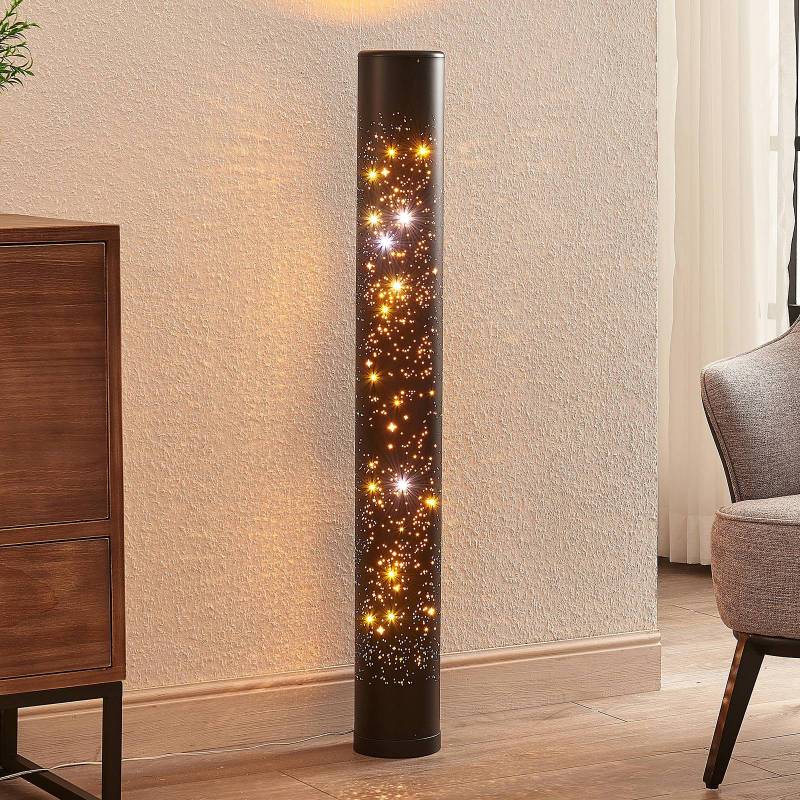 Lindby LED-Stehleuchte Lengla, schwarz/gold, Metall, 104 cm von LINDBY
