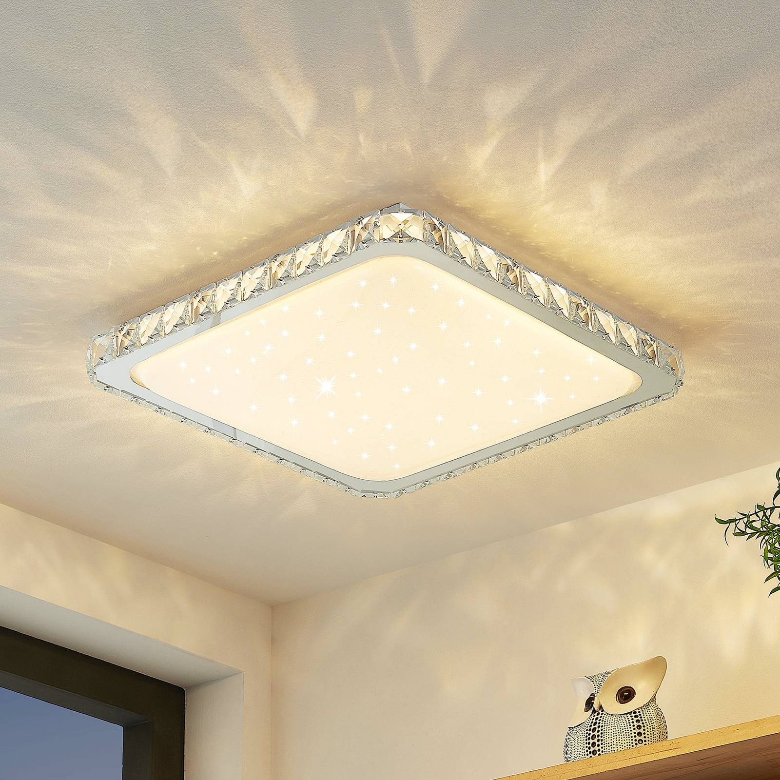 Lindby LED-Deckenlampe Lorand, Kristalle, CCT, Fernbedienung Lindby LED-Deckenlampe Lorand, Kristalle, CCT, Fernbedienung von LINDBY