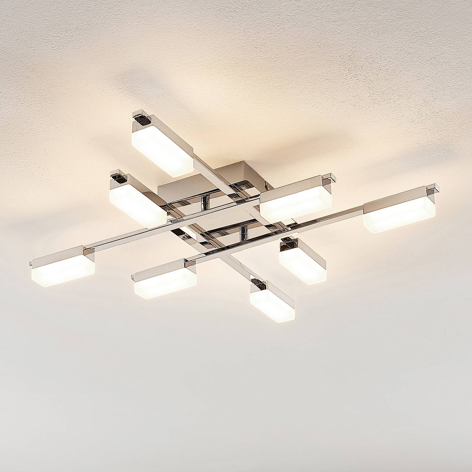 Lindby Mally LED-Deckenleuchte in Chrom, 8-flammig Lindby Mally LED-Deckenleuchte in Chrom, 8-flammig von LINDBY