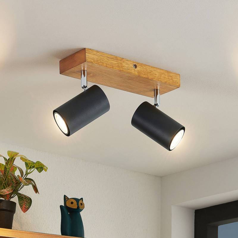 Lindby Deckenstrahler Maniva, 26cm, 2-flammig, schwarz, GU10 von LINDBY