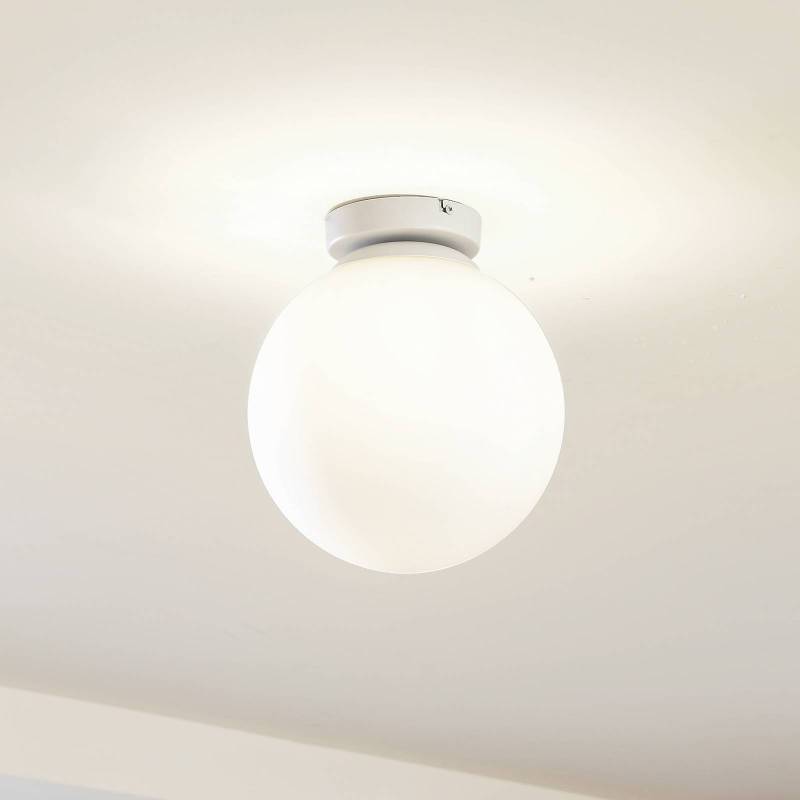 Lindby Meriala Deckenleuchte weiß, Glas Ø 25cm von LINDBY