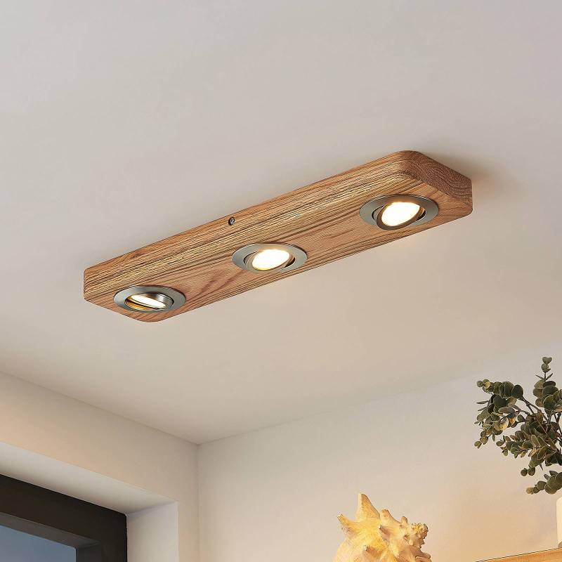 Lindby LED-Deckenleuchte Mikari, 48 cm, Holz, schwenkbar von LINDBY