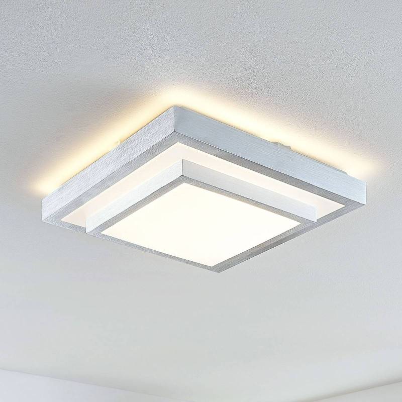 Lindby Mirco LED-Alu-Deckenlampe, eckig, 37,5 cm von LINDBY