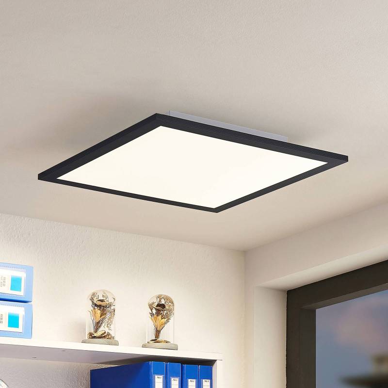 Lindby LED-Panel Nelios, 40 x 40 cm, 4.000K, schwarz, Metall von LINDBY