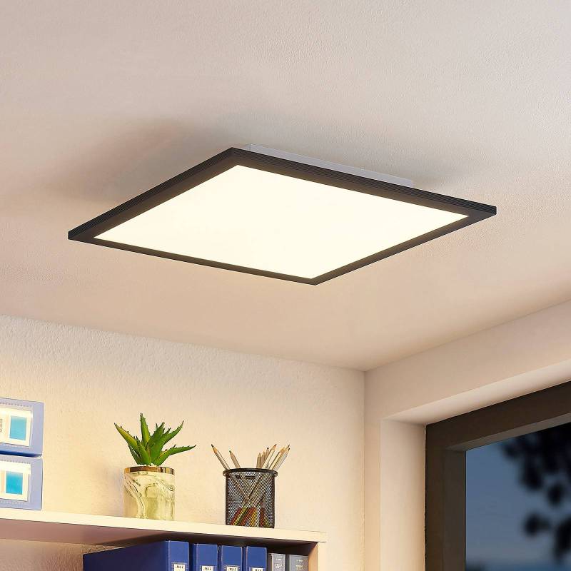 Lindby LED-Panel Nelios, 40 x 40 cm, CCT, schwarz, Metall von LINDBY