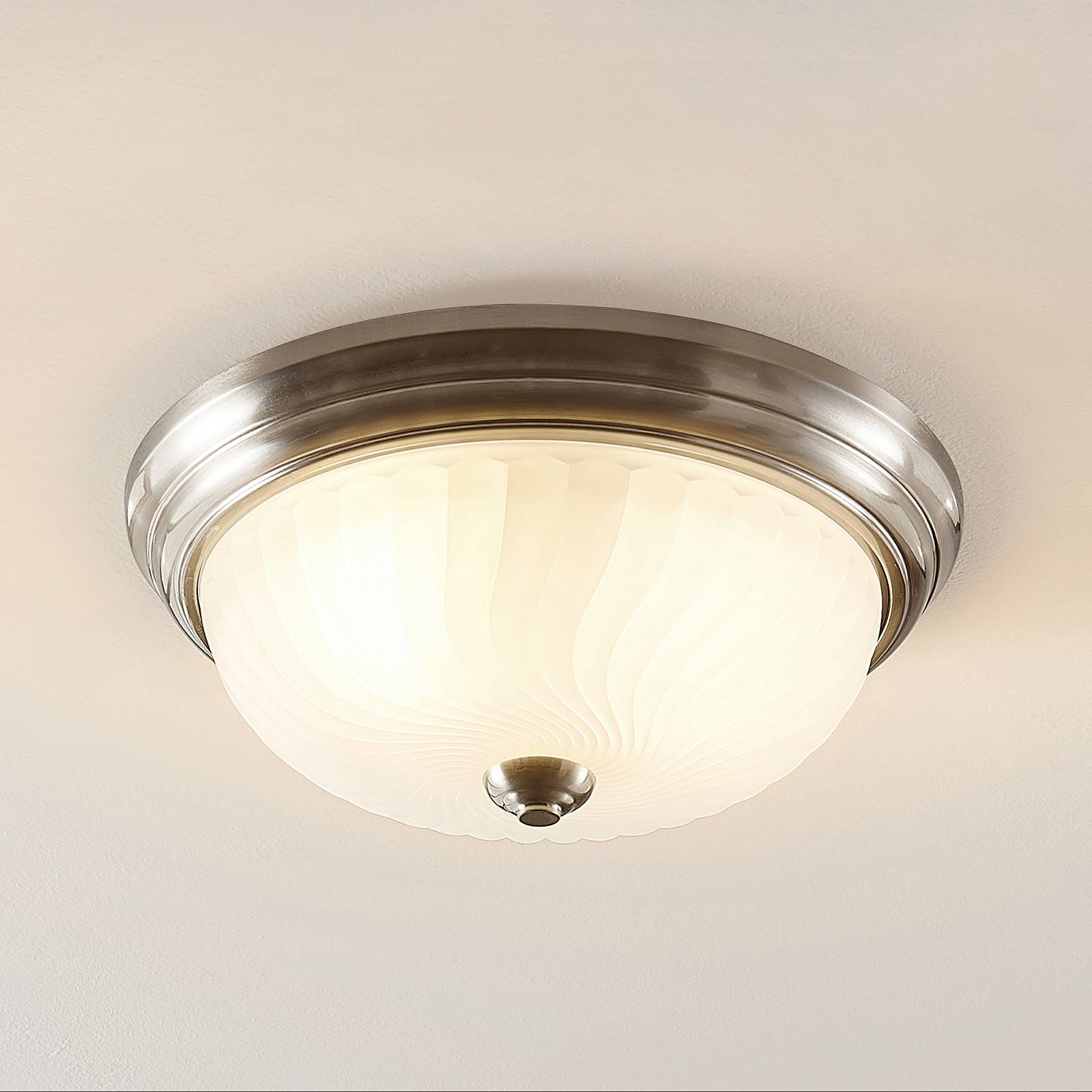 Lindby Deckenleuchte Pakka, nickelfarben, Glas, Ø 31 cm, E27 Lindby Deckenleuchte Pakka, nickelfarben, Glas, Ø 31 cm, E27 von LINDBY
