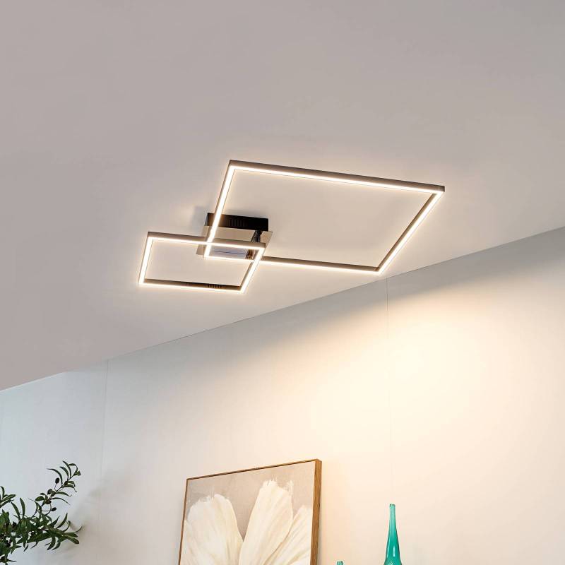 Lindby LED-Deckenleuchte Panja, 67 cm, chromfarben, Eisen von LINDBY