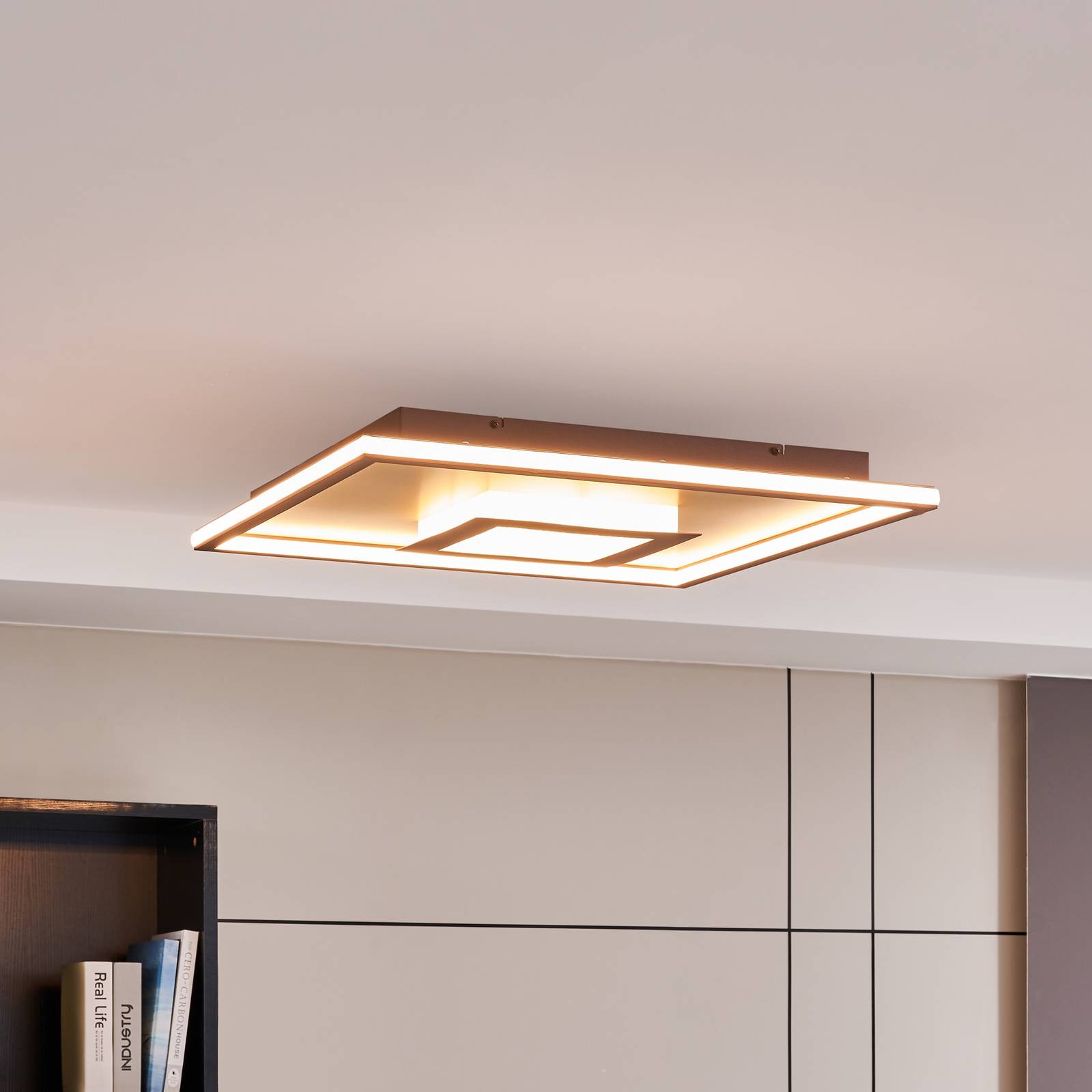 Lindby Pekela LED-Deckenlampe, eckig, 60 cm von LINDBY