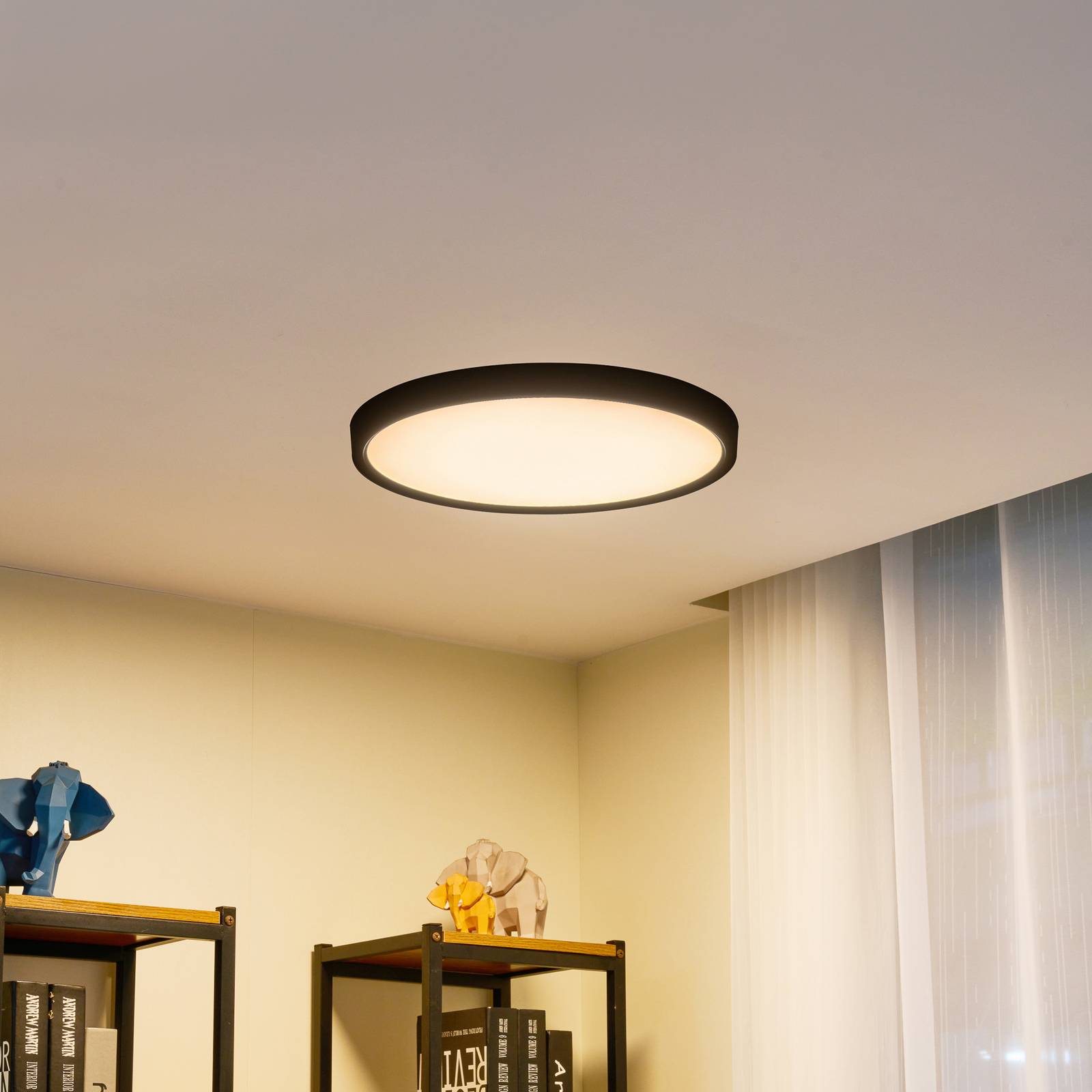 Lindby LED-Deckenleuchte Pravin, Ø 50 cm, CCT, schwarz Lindby LED-Deckenleuchte Pravin, Ø 50 cm, CCT, schwarz von LINDBY