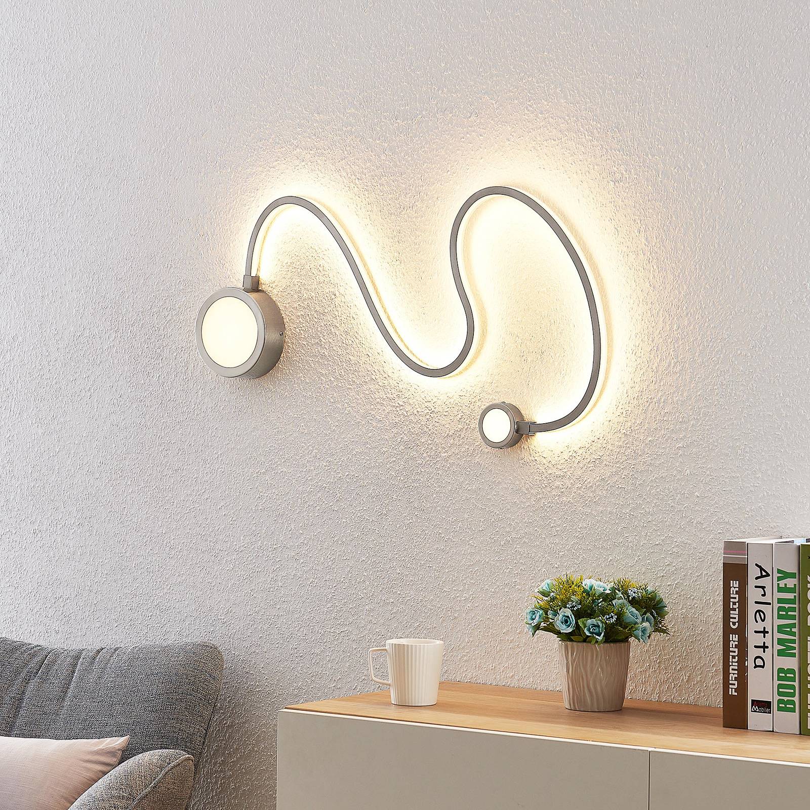 Lindby Rion LED-Wandleuchte, nickel Lindby Rion LED-Wandleuchte, nickel von LINDBY