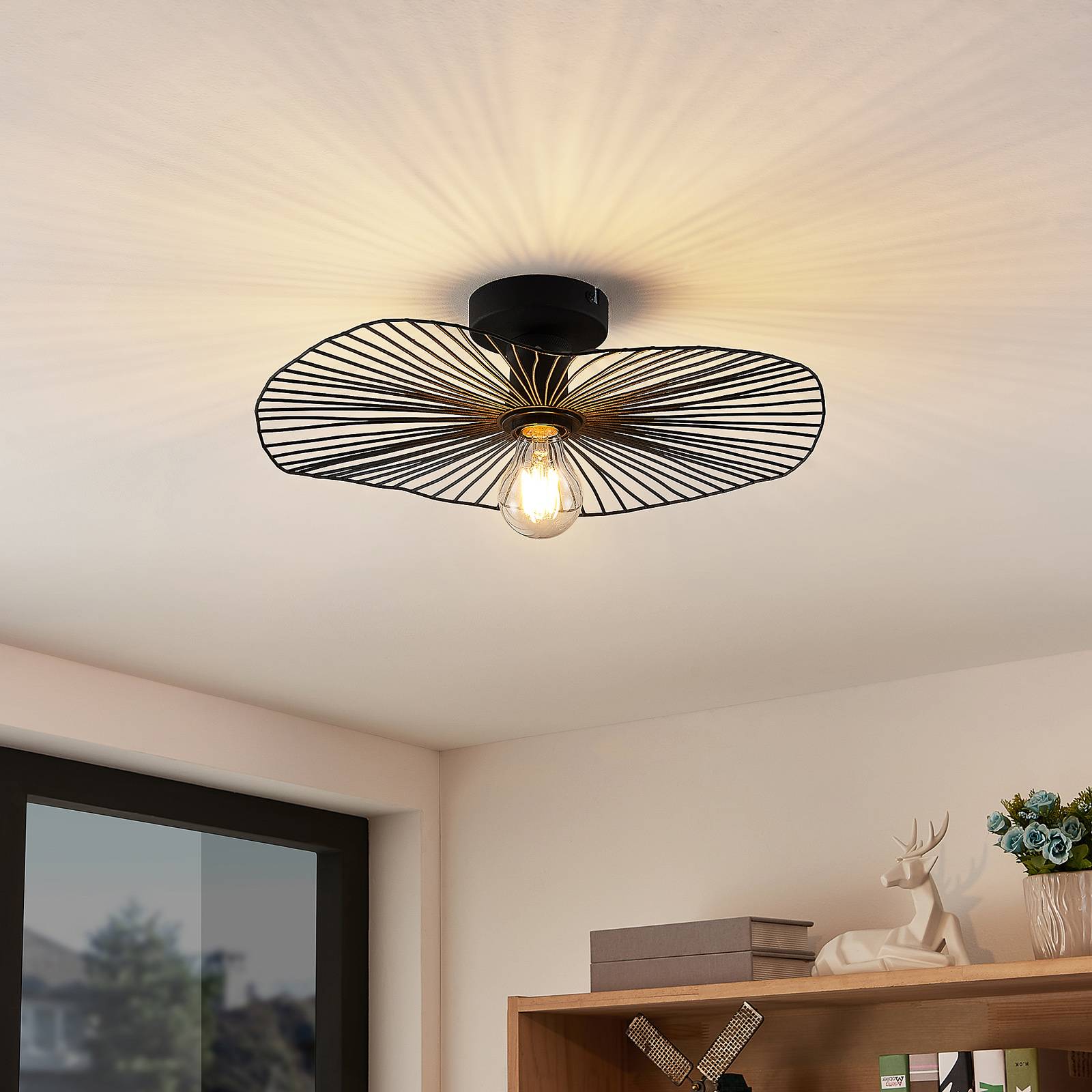 Lindby Deckenleuchte Ruota, schwarz, Metall, Ø 40 cm, E27 Lindby Deckenleuchte Ruota, schwarz, Metall, Ø 40 cm, E27 von LINDBY