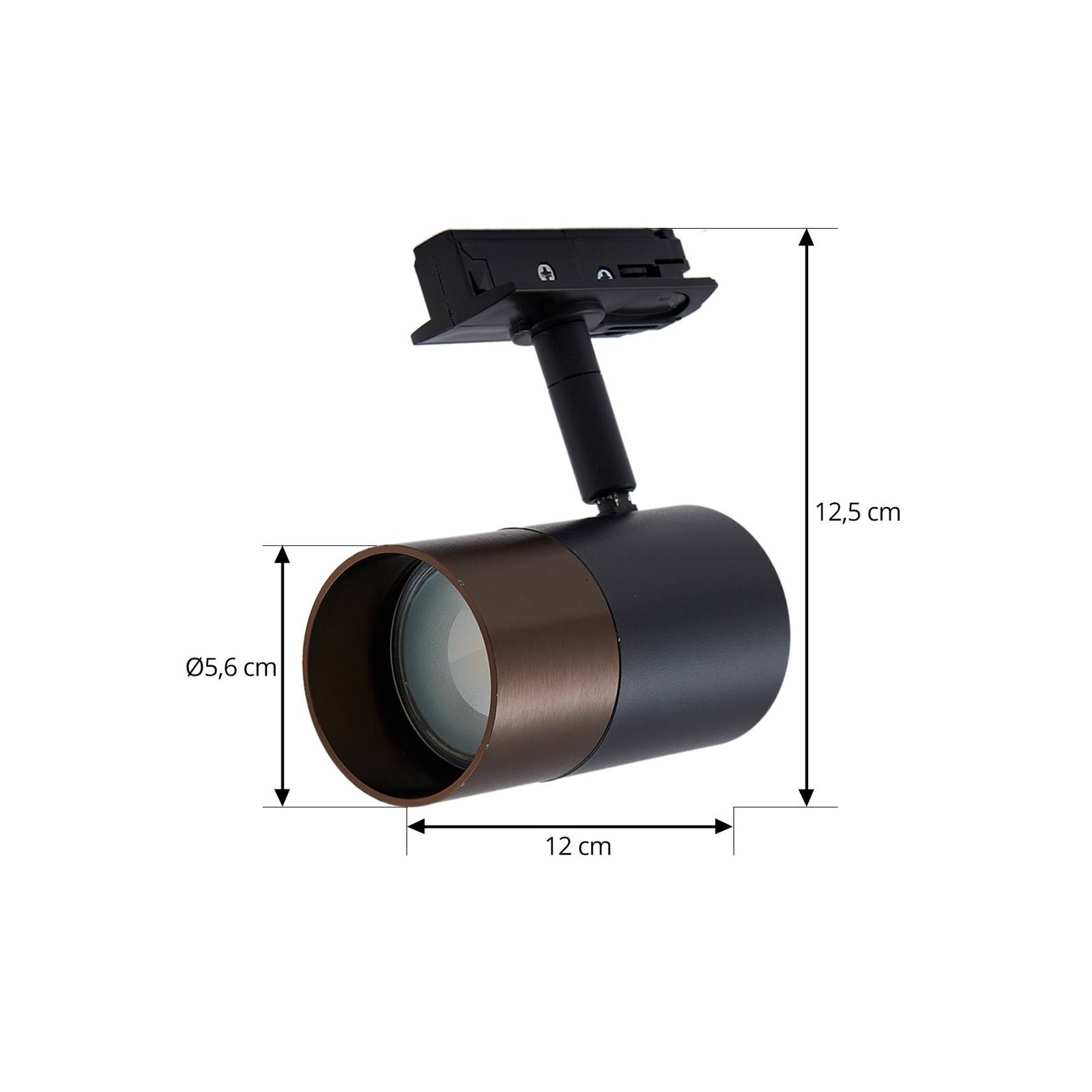 Lindby Schienenspot Linaro, GU10, Ø 6 cm, schwarz/braun Lindby Schienenspot Linaro, GU10, Ø 6 cm, schwarz/braun von LINDBY