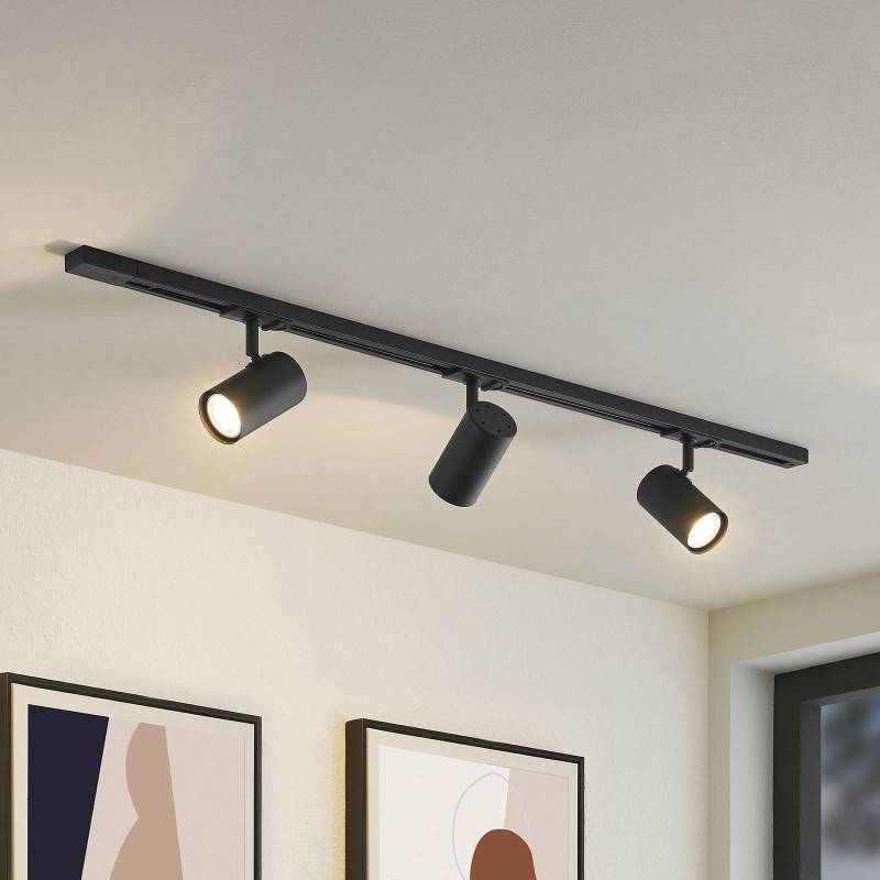 Lindby 1-Phasen-Schienensystem Linaro, GU10, 3-flg., schwarz von LINDBY