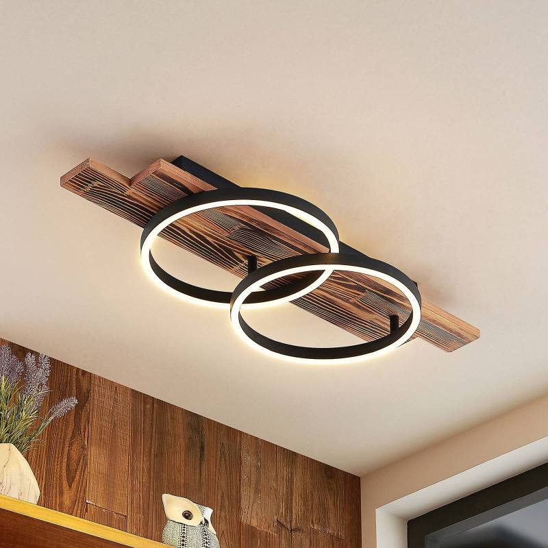 Lindby LED-Deckenleuchte Sentoa, Holz, 75 cm lang, 3.000 K von LINDBY