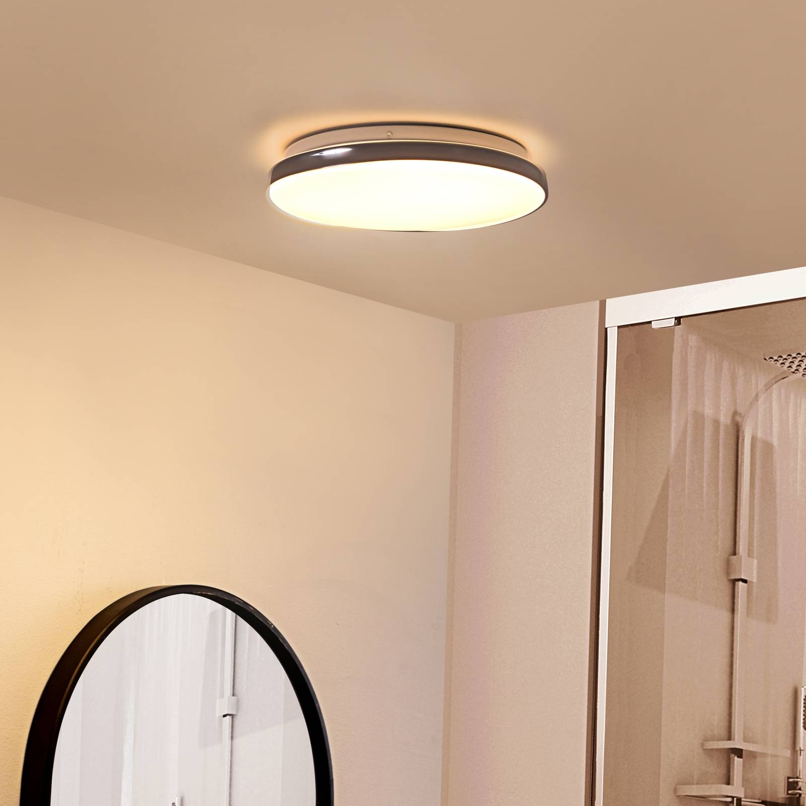 Lindby LED-Deckenleuchte Silvryn chrom/weiß Kunststoff 3000K Lindby LED-Deckenleuchte Silvryn chrom/weiß Kunststoff 3000K von LINDBY