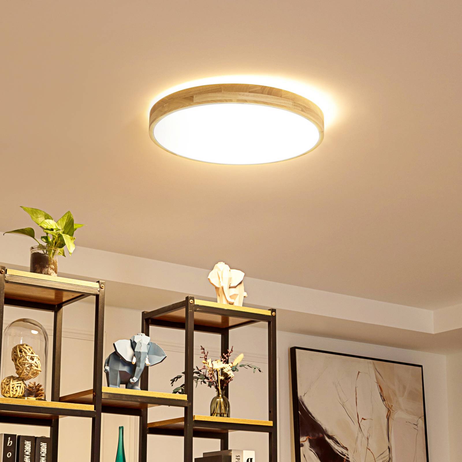 Lindby Smart LED-Deckenleuchte Innes Holz Ø51cm RGB CCT Tuya Lindby Smart LED-Deckenleuchte Innes Holz Ø51cm RGB CCT Tuya von LINDBY