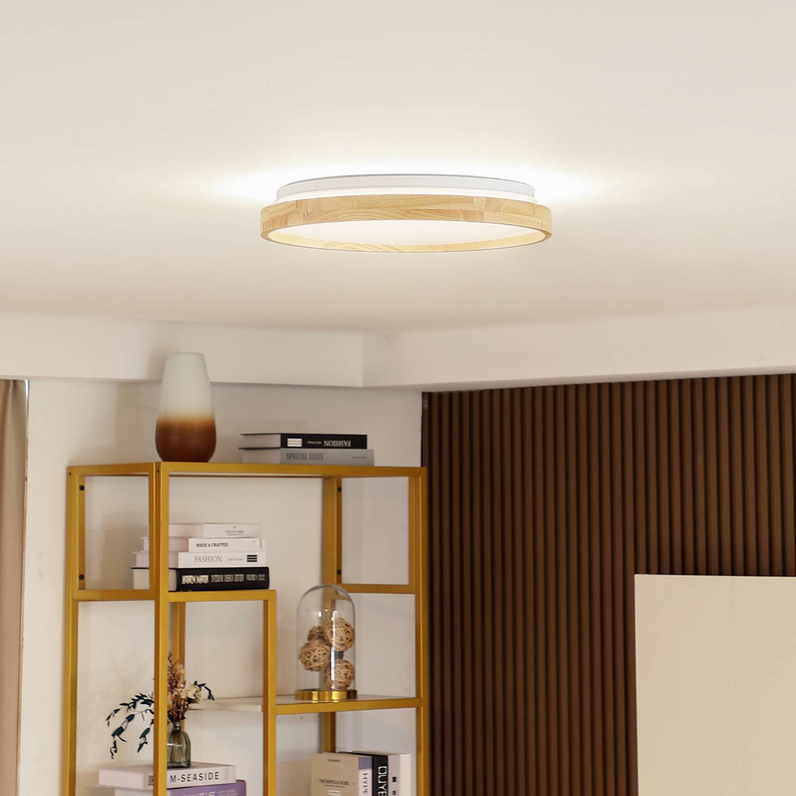 Lindby Smart LED-Deckenleuchte Mirren Holz Ø39,5cm CCT Tuya Lindby Smart LED-Deckenleuchte Mirren Holz Ø39,5cm CCT Tuya von LINDBY