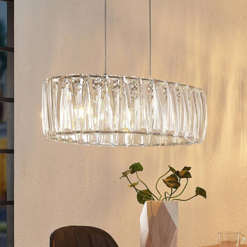 Lindby Hängelampe Sofia, 68 cm, 3-flammig, E14, chrom/klar von LINDBY
