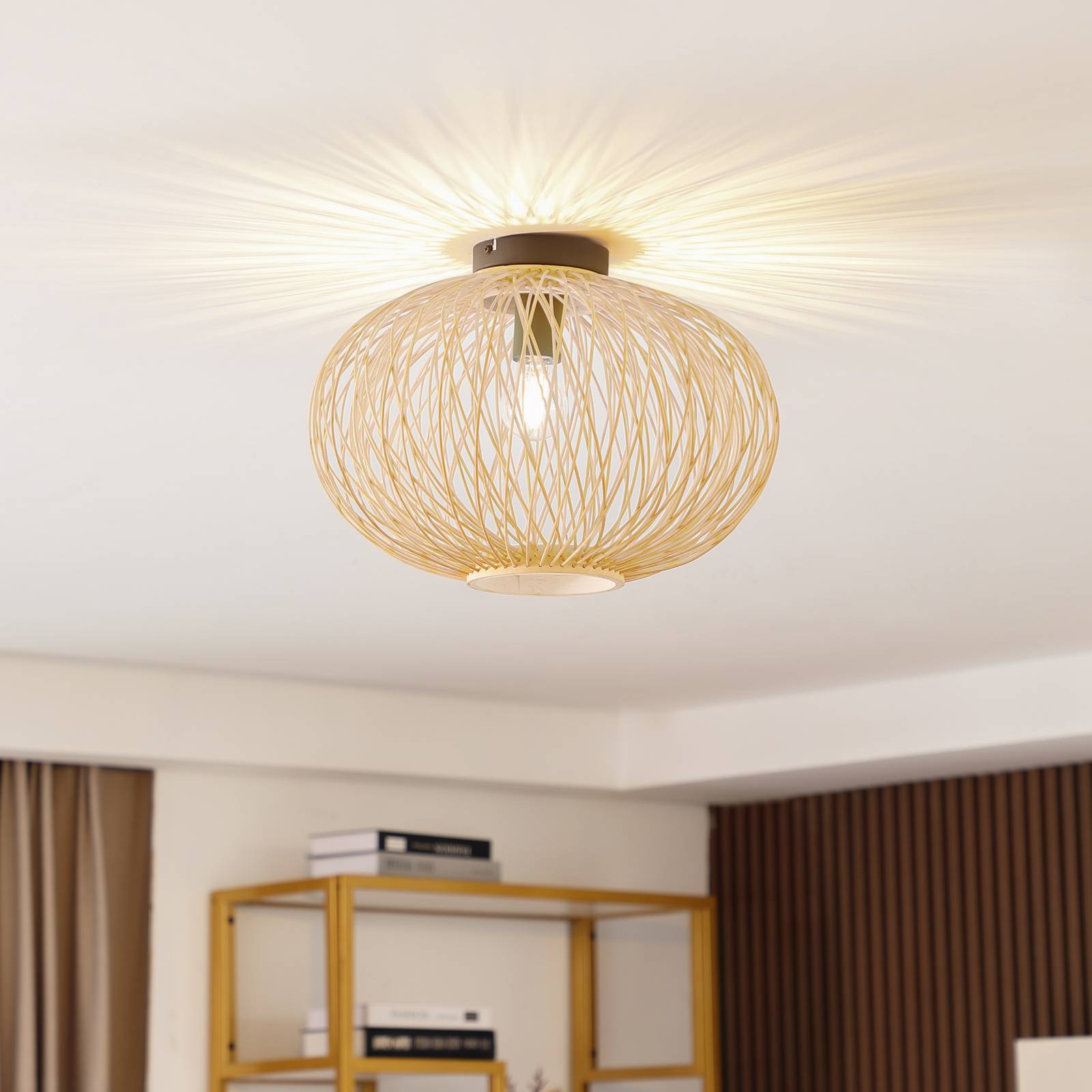 Lindby Solvira Deckenlampe, Bambusgeflecht, rund Lindby Solvira Deckenlampe, Bambusgeflecht, rund von LINDBY