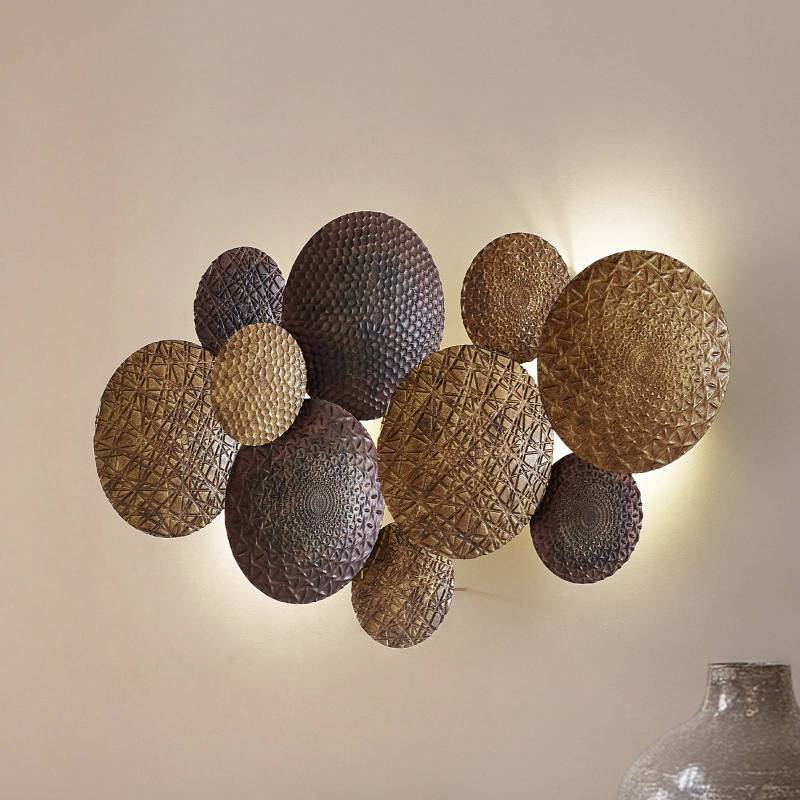 Lindby Wandleuchte Soraya, gold/kupfer, Metall, 2-flg., 51cm von LINDBY