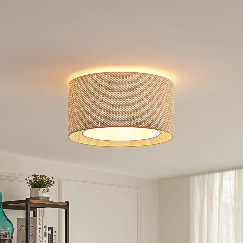 Lindby Deckenleuchte Soula, Ø 40 cm, beige, Kunststoff, E27 von LINDBY