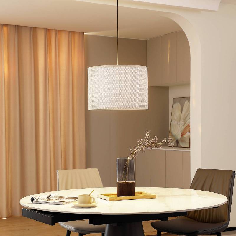 Lindby Hängeleuchte Soula, Ø 40 cm, beige, Kunststoff, E27 von LINDBY
