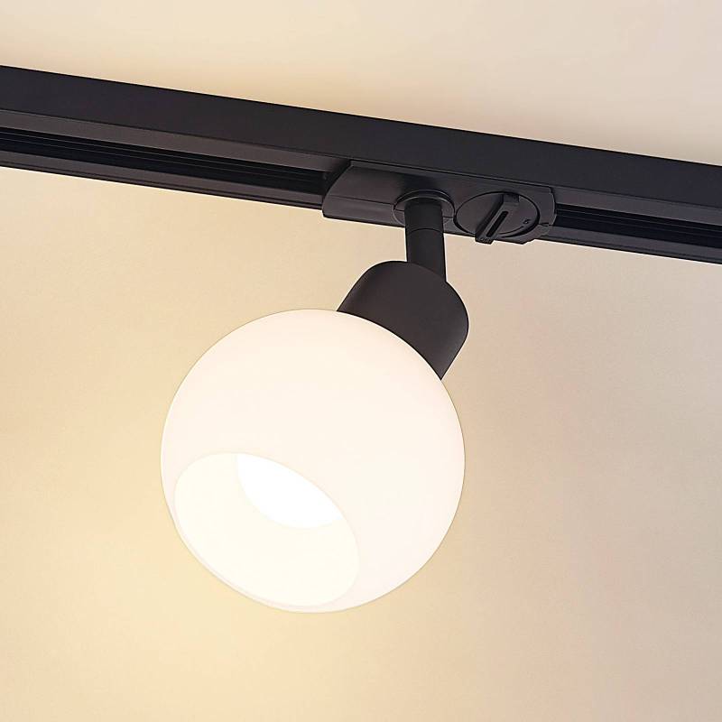 Lindby Schienenspot Linaro, E14, schwarz, Ø 10 cm, 1-Phasen von LINDBY