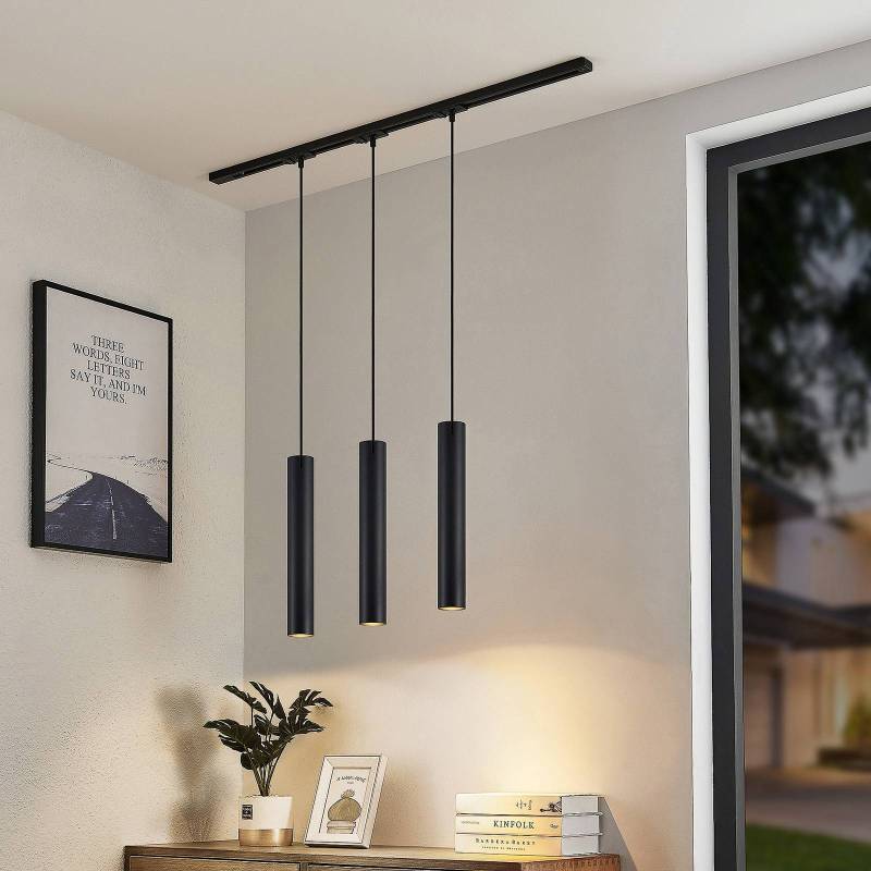 Lindby Schienensystem Linaro, GU10, Pendel, 3-flg., schwarz von LINDBY