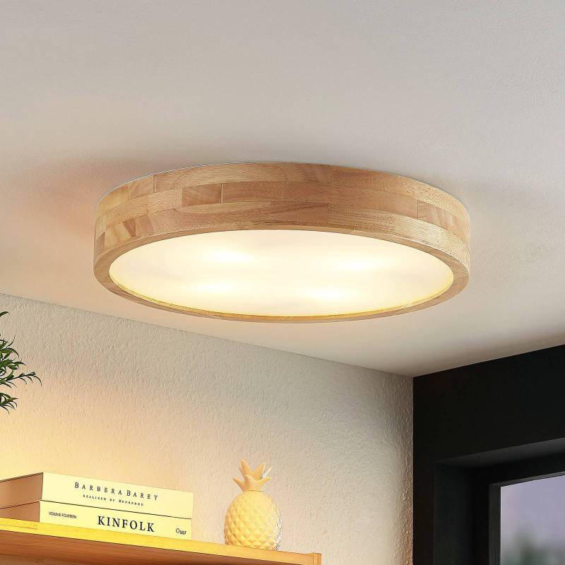 Lindby Deckenleuchte Tanju, Ø 50 cm, 4-flg., Eichenholz, E27 von LINDBY