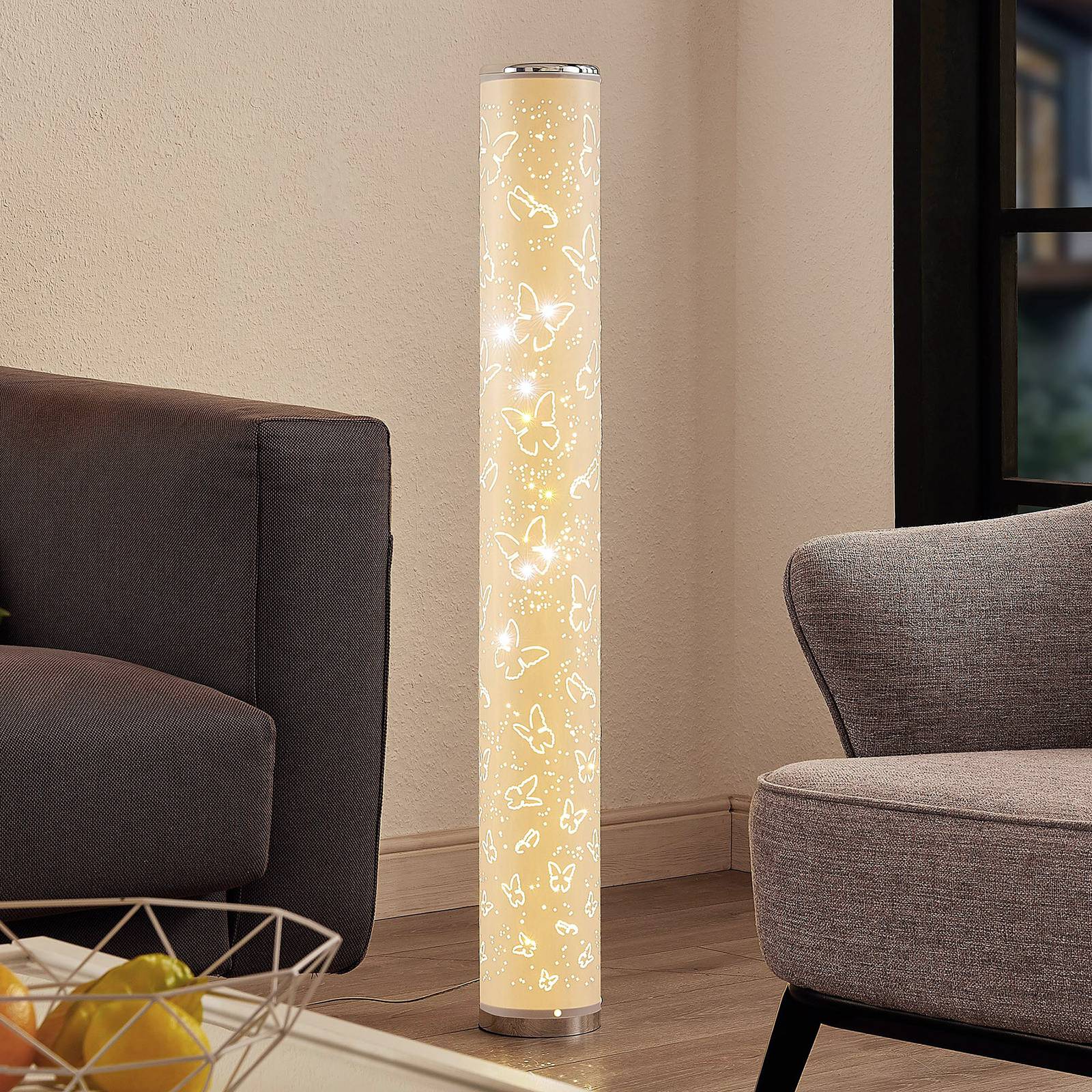 Lindby Tarlin LED-Stehleuchte, Schmetterlinge Lindby Tarlin LED-Stehleuchte, Schmetterlinge von LINDBY