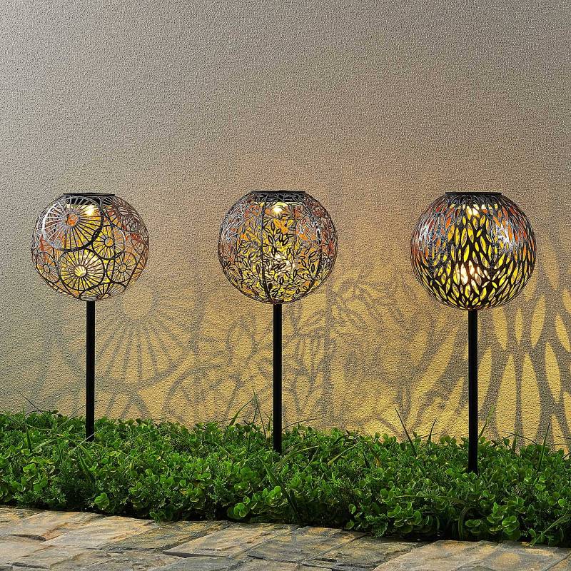 Lindby LED-Solarlampen Vilani, 3er-Set, 54cm, Erdspieß, IP44 von LINDBY