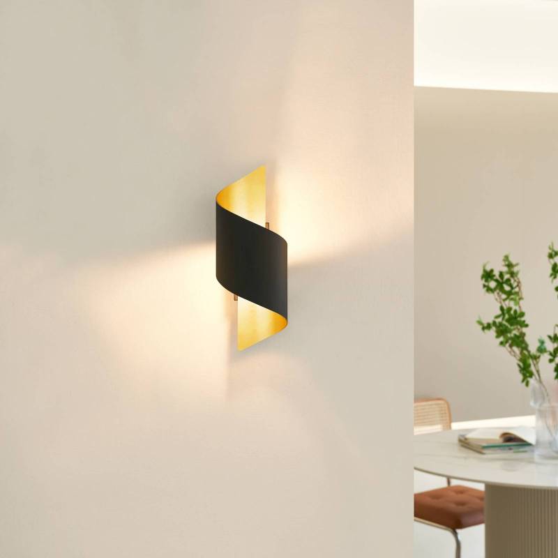 Lindby Wandleuchte Desirio, schwarz/gold, 24cm, G9, Metall von LINDBY