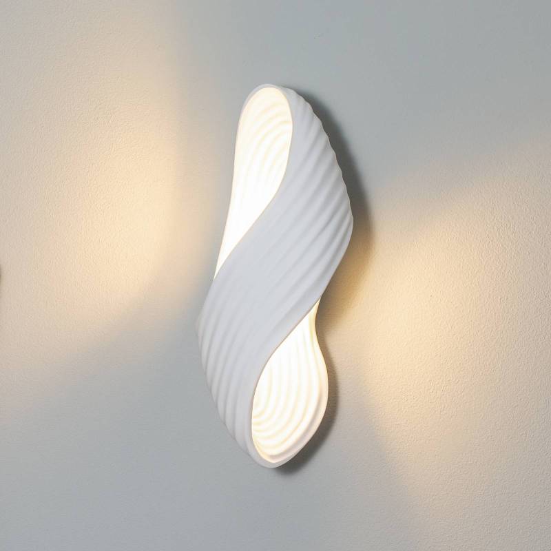 Lindby Wandleuchte Ornela, weiß, Gips, Höhe 29,5 cm von LINDBY