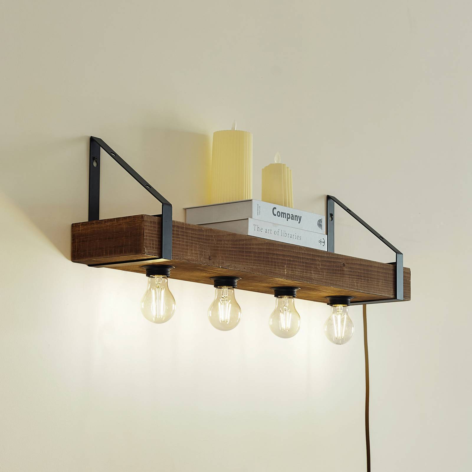 Lindby Wandleuchte Vatana, Holz, Stecker, USB-Port, 80 cm Lindby Wandleuchte Vatana, Holz, Stecker, USB-Port, 80 cm von LINDBY