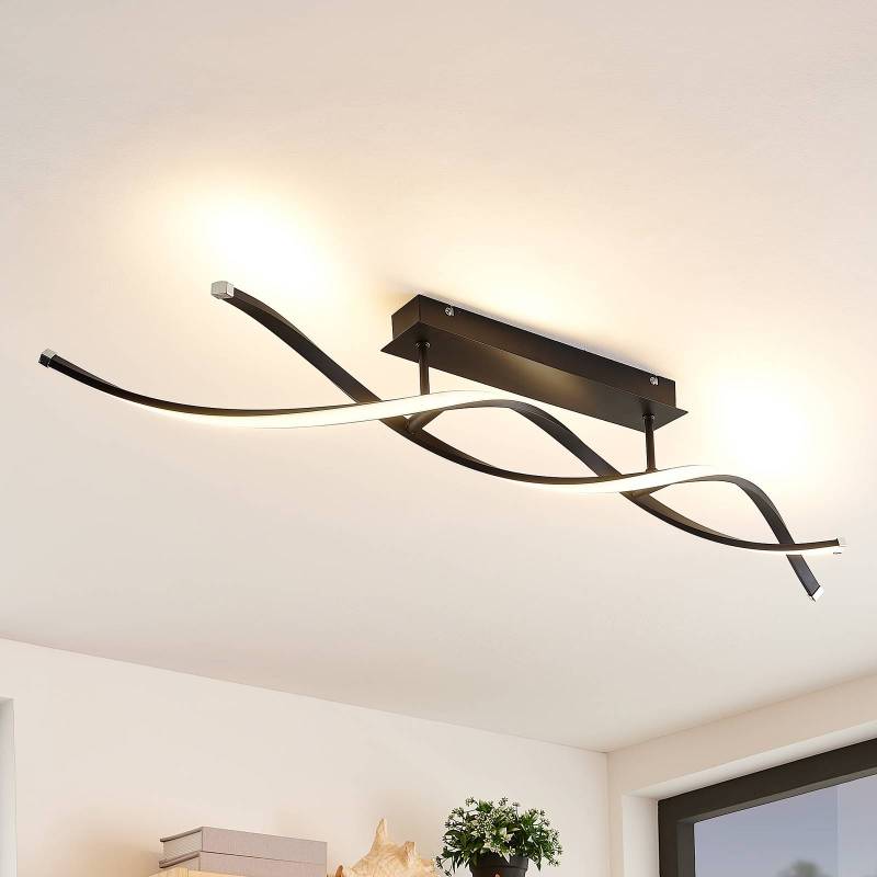 Lindby LED-Deckenleuchte Welina, schwarz, 107 cm, dimmbar von LINDBY