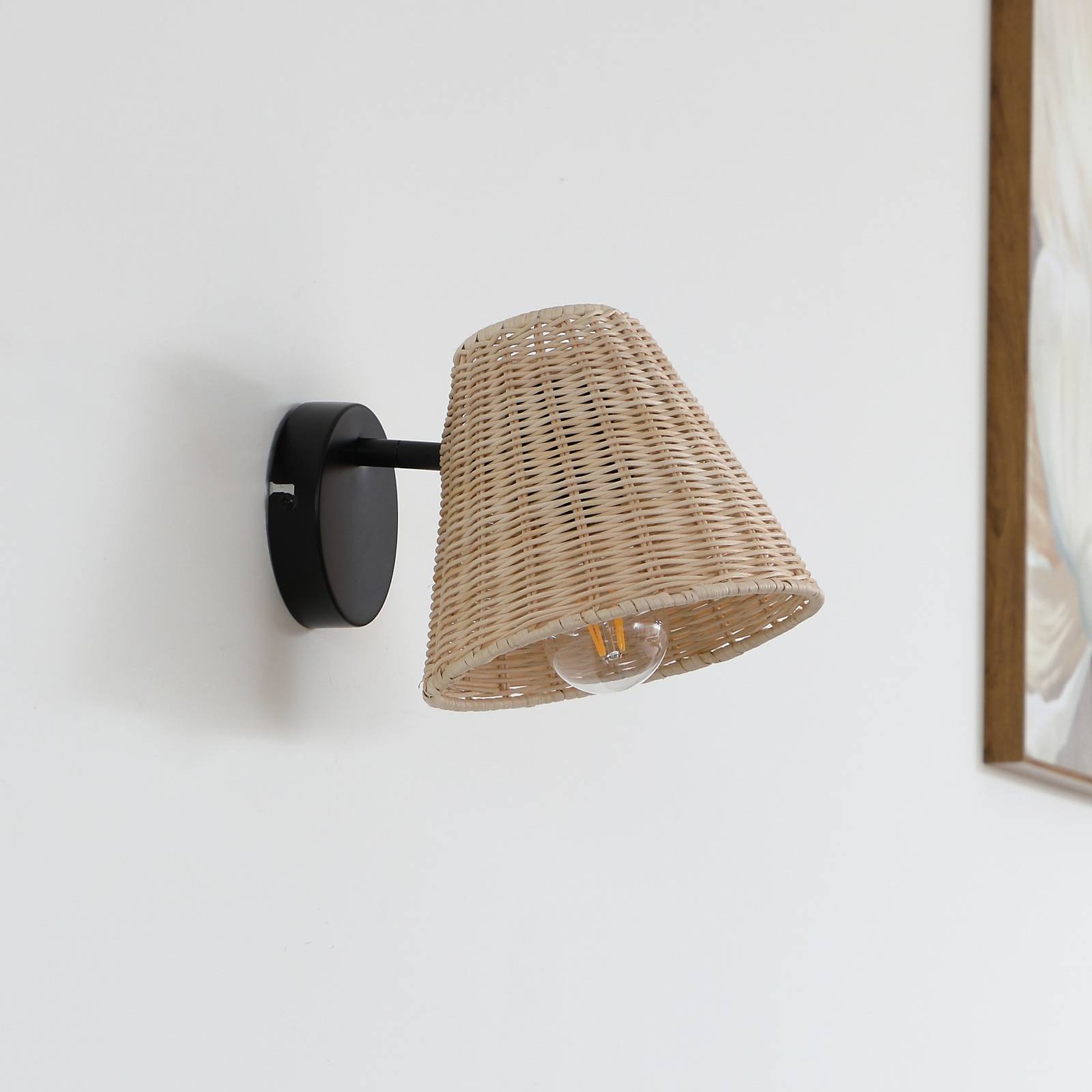 Lindby Wandleuchte Zyralia, holzfarben, Rattan, 19,5 cm hoch Lindby Wandleuchte Zyralia, holzfarben, Rattan, 19,5 cm hoch von LINDBY