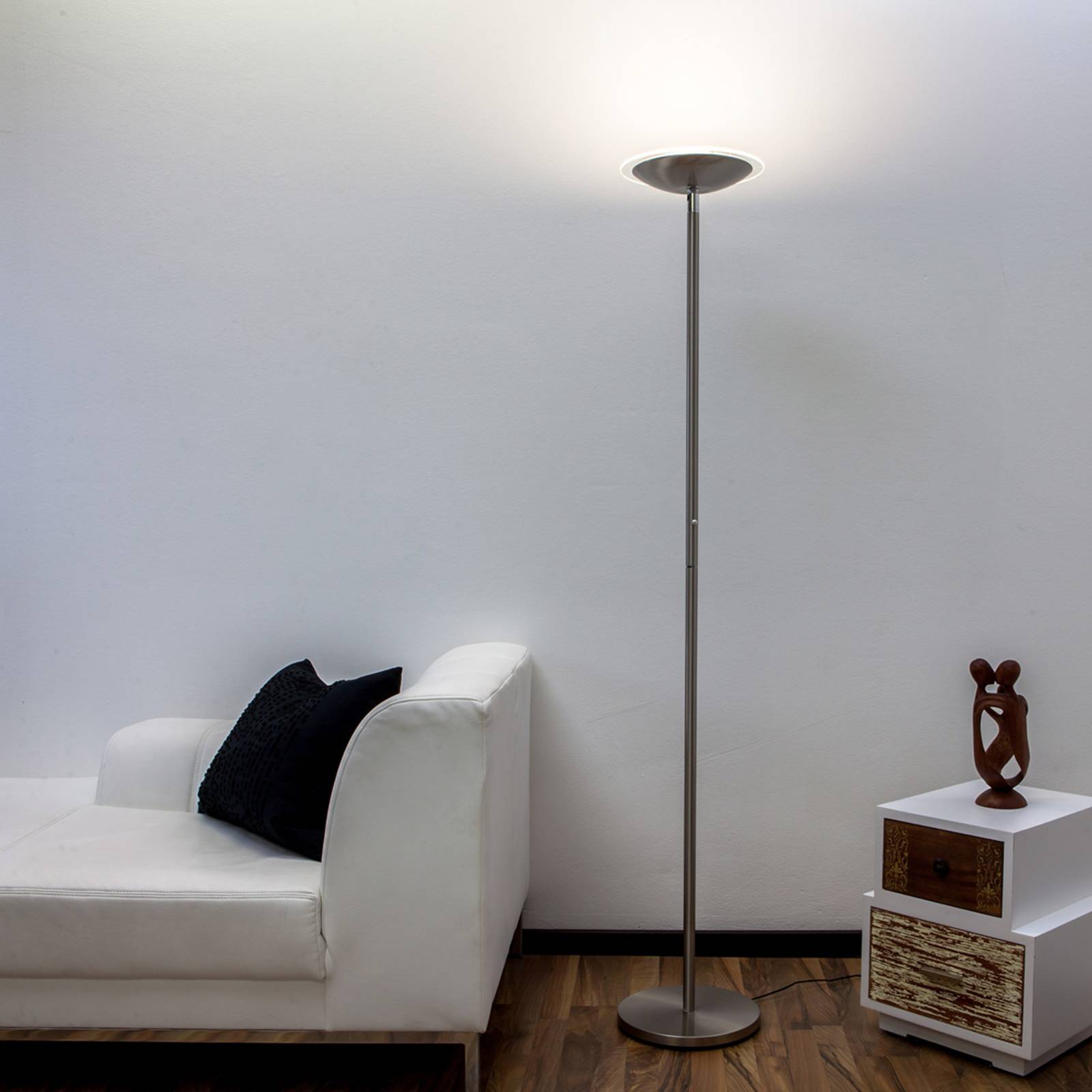 Lindby LED-Stehlampe Malea, nickelfarben, dimmbar, 180 cm Lindby LED-Stehlampe Malea, nickelfarben, dimmbar, 180 cm von LINDBY